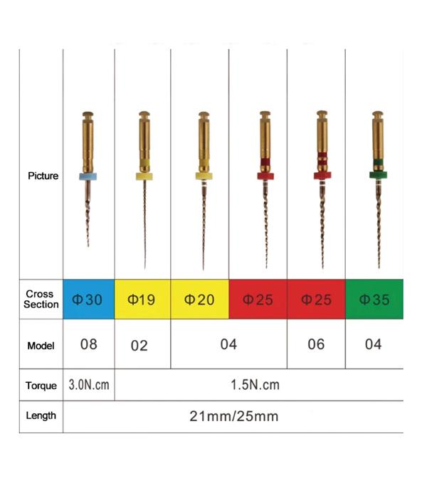 6Pcs 60 Degree Endo File SOCO Nickel Titanium Rotary Endodontic Files