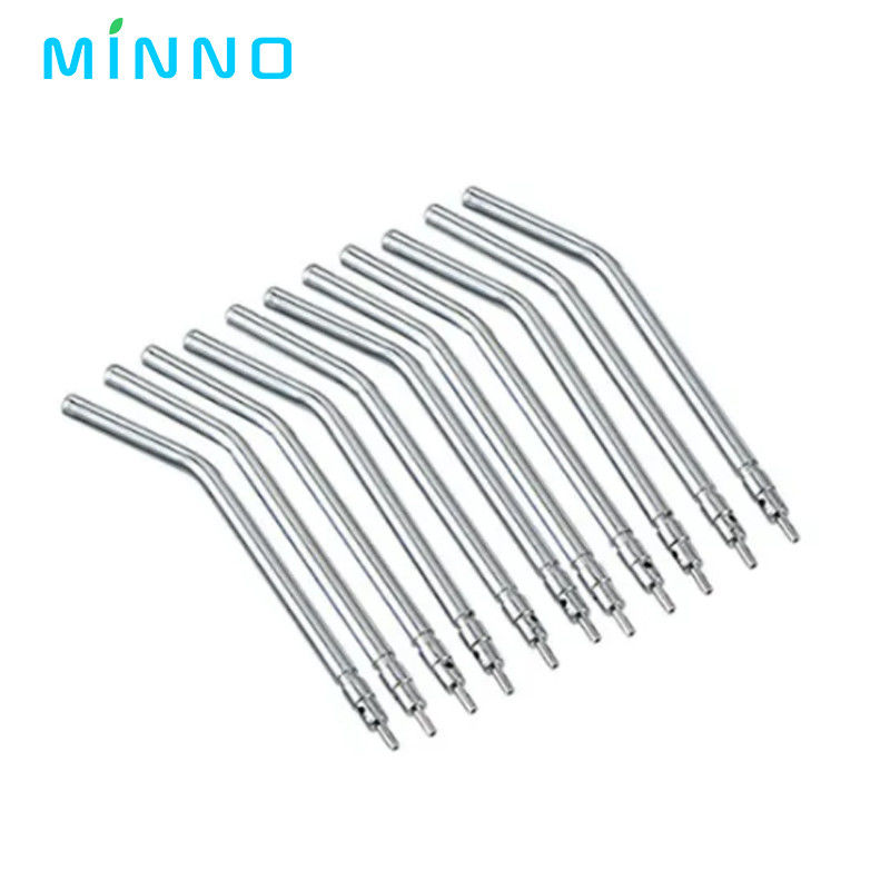 10pcs Stainless Steel Dental Air Triple Syringe 3 Way Dental Air Water Spray Syringe Nozzles Tips