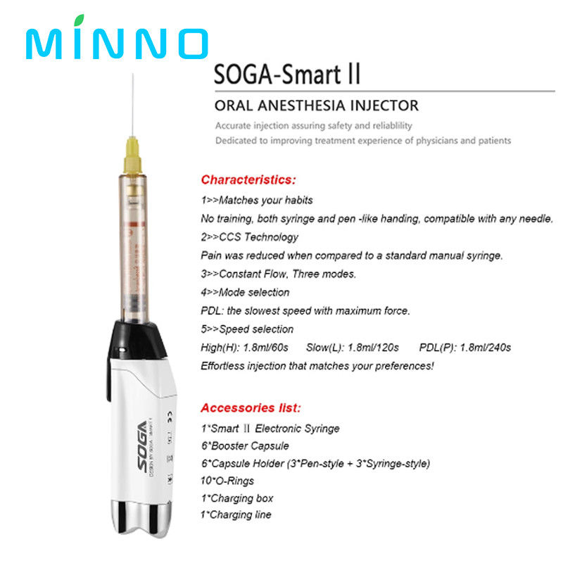 Dental Oral Anesthesia Injector Portable Painless Wireless Local Anesthesia with Operable LCD Display Chargeable & Sucti