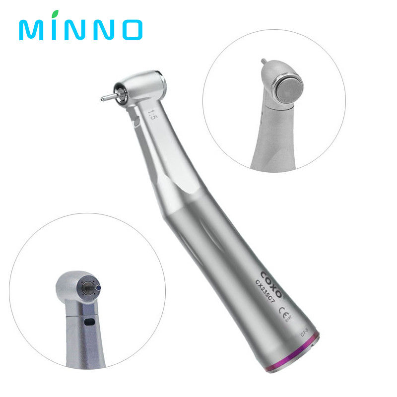 Dental 1/5 Low Speed Handpiece Increasing Red Ring Contra Angle Internal Water Spray for E-type Motor
