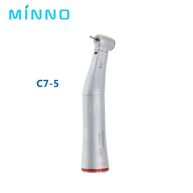 Dental 1/5 Low Speed Handpiece Increasing Red Ring Contra Angle Internal Water Spray for E-type Motor