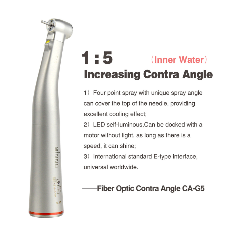CA-G5  1:5 Increasing Contra Angle LED self-luminous ; Fiber Optic Contra Angle