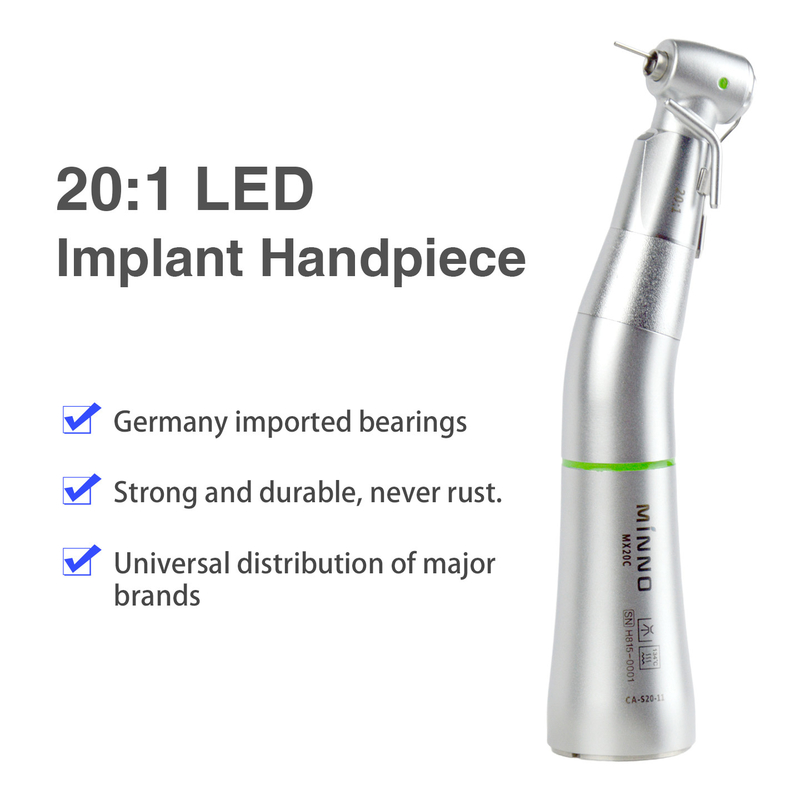 20:1 Removable Head Implant Contra Angle for Surgical Motor with optical fiber