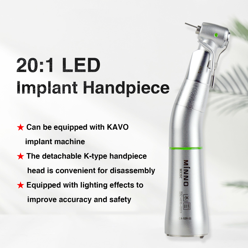 20:1 Removable Head Implant Contra Angle for Surgical Motor with optical fiber