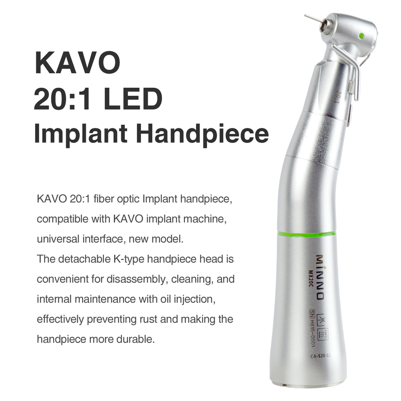 20:1 Removable Head Implant Contra Angle for Surgical Motor with optical fiber